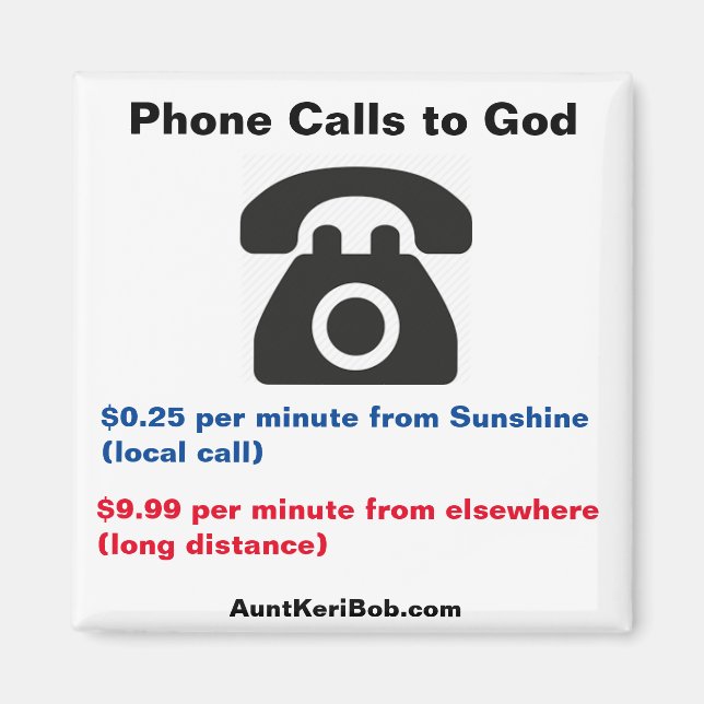 Sunshine Téléphone Appels à Dieu aimant amusant (Devant)