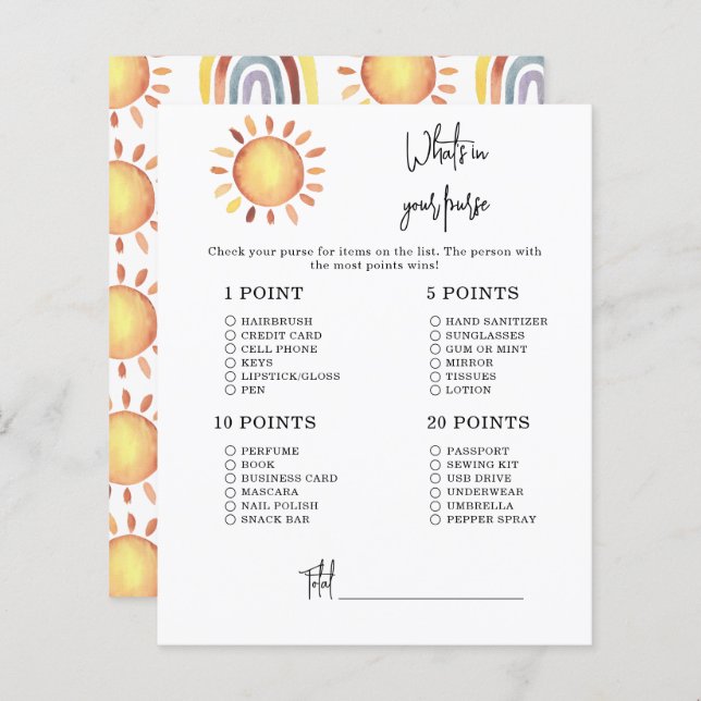 Sunshine Whats dans votre baby shower à porte (Devant / Derrière)