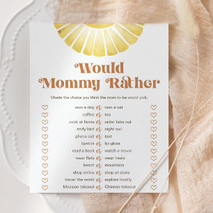 Sunshine Will Momy Plutôt Baby shower Jeu