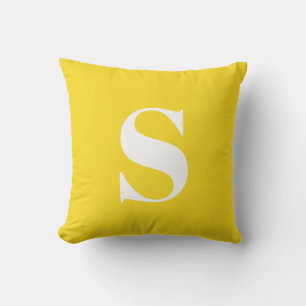 Sunshine Yellow Initial Monogramme Coussin extérie