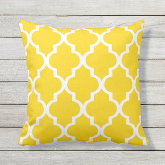 Sunshine Yellow Outdoor Coussins Quatrefoil treill