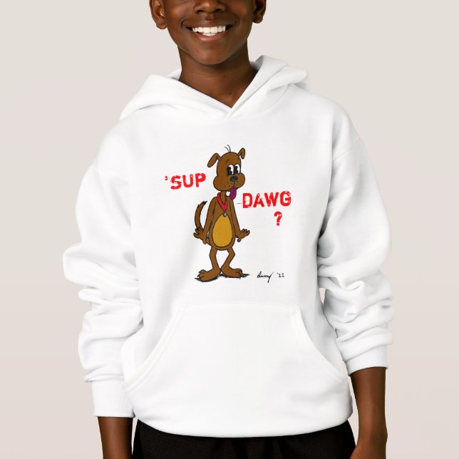 'SUP DAWG ? Sweatshirt à capuchon pour enfants (Devant)