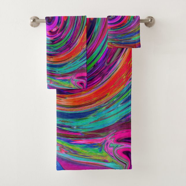 Super Abstrait Retro Magenta Dark Rainbow Swirl (En situation)