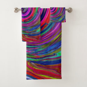 Super Abstrait Retro Magenta Dark Rainbow Swirl