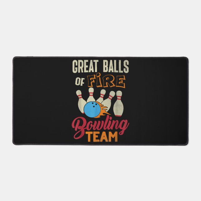 Super Balls Fire Bowling Team Shirt Funny Vintage (Recto)
