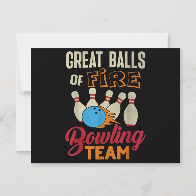 Super Balls Fire Bowling Team Shirt Funny Vintage (Devant)