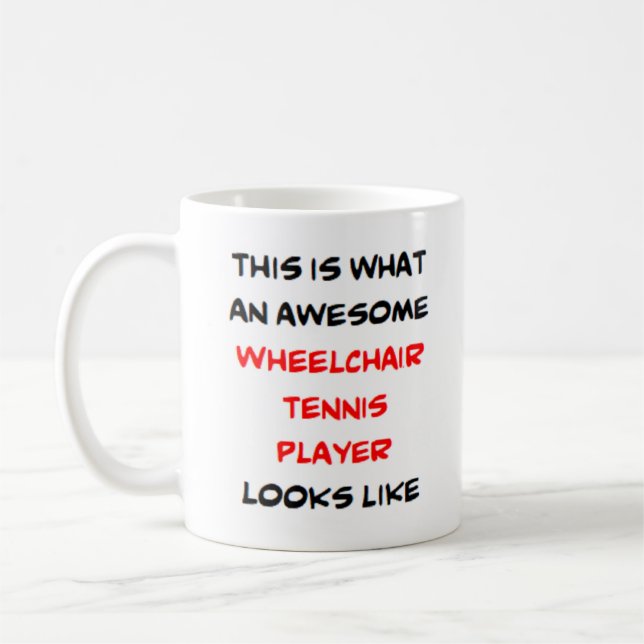 super chaise roulante joueur de tennis Mug (Gauche)
