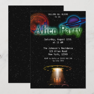 Super Cool Alien & UFO Invitation