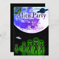 Super Cool Alien & UFO Invitation