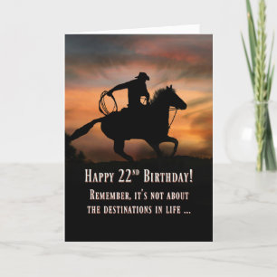 Super Cool Bonne 22e carte d'anniversaire Cowboy H