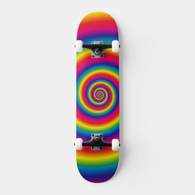 Super Cool Rainbow Swirl Skateboard (Recto)