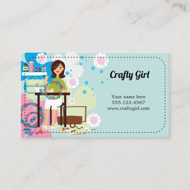 Super Crafty Girl Cartes de visite (Devant)