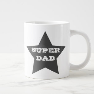 SUPER DAD   Gray Star Jumbo Mug