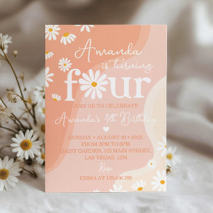 Super Daisy 4e anniversaire Invitation