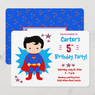 Super Enfant - Invitation d'anniversaire pour garç