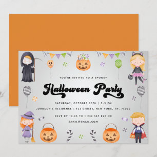 Super Enfants Halloween Costume fête Invitation d'