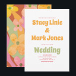 Super Floral 80s Retro Vintage Wedding Invitation<br><div class="desc">Invitations de mariage Super florales et Abstraites Motifs</div>