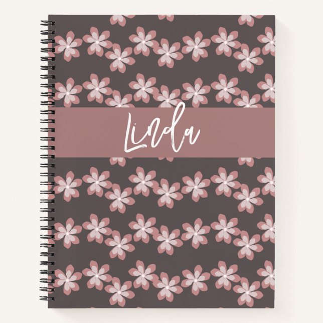 Super Florals Muet Pink Nom Carnet du journal (Devant)