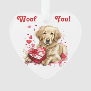 Super Golden Retriever avec boîte de coeur pour Am