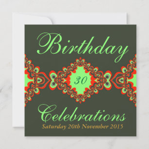 Super Green Diva Bohemian Lace Invitations