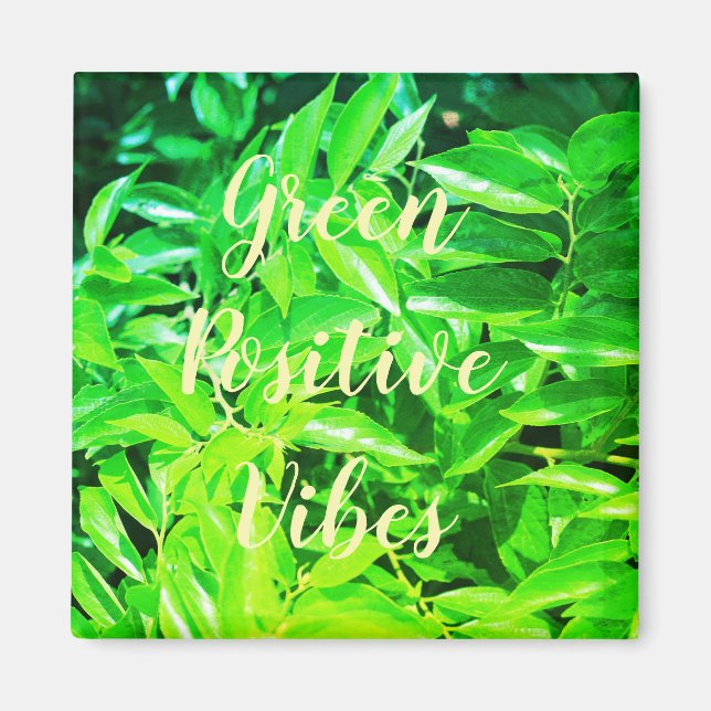 Super Green Positive Vibes Magnet Feuille (Devant)