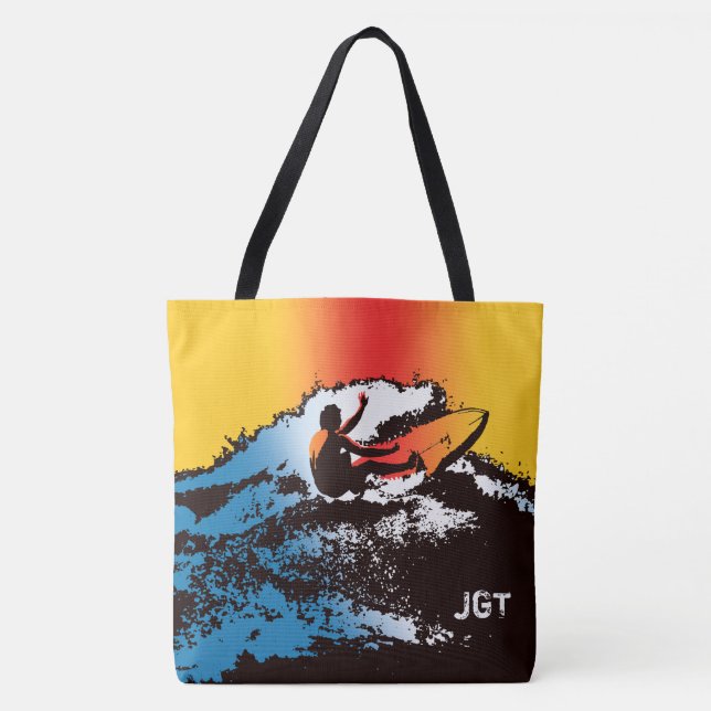 Super Hawaiian Surfer 60s Retro MonogramBeach sac (Devant)