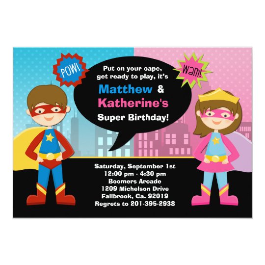 Super Heros Et Invitation Superbe De Fete Zazzle Fr