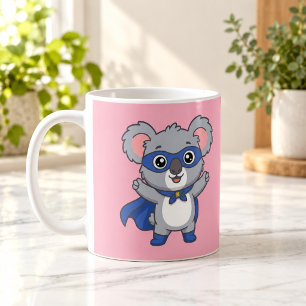 Super Héros Koala Mignon Tasse Rose Enfants