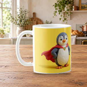 Super Héros Pingouin Mignon Mug en Cartoon Clay