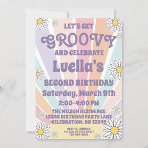 Super Hippy Sun & Daisy Girls Invitation Anniversa