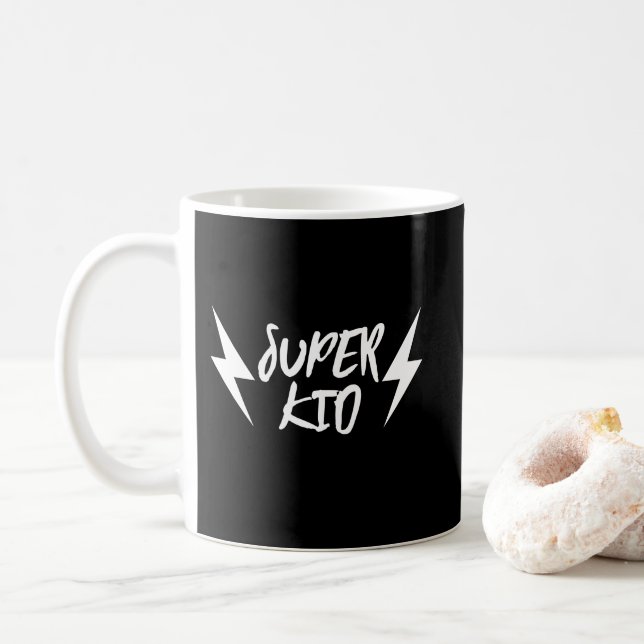 Super Kid Lightning Bolt Blanc Super Mug (Avec donut)