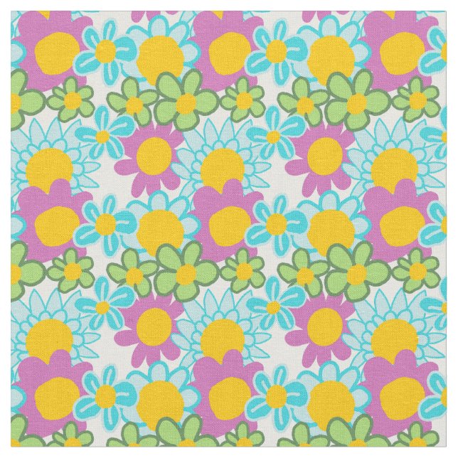 Super les années 70 tissu floral (Fermer)