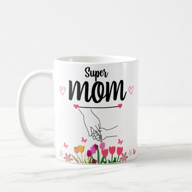 Super Maman cadeau de la Fête des Mères Mug (Gauche)
