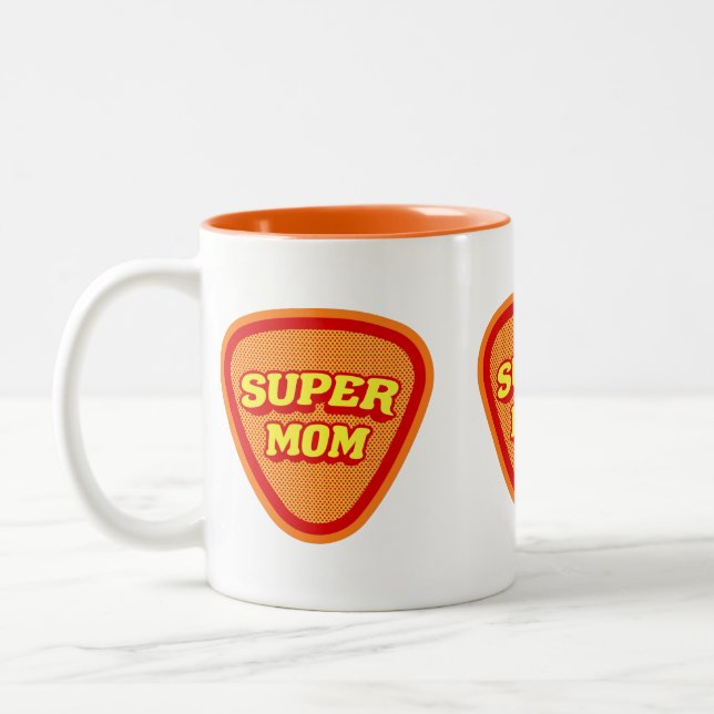 Super Maman Fête des Mères Mug au café à deux tons (Gauche)