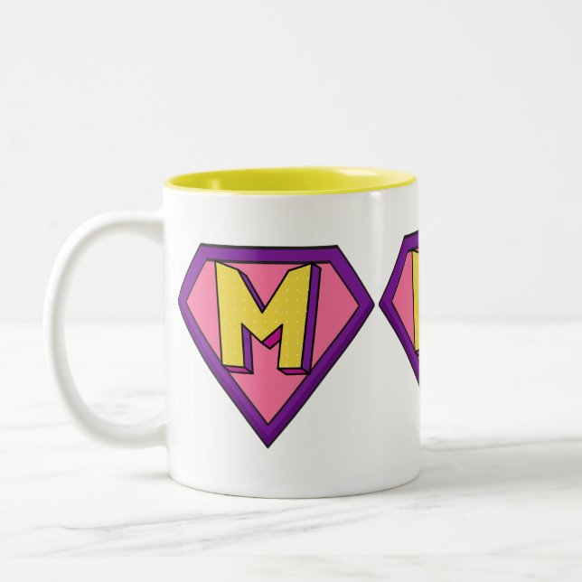 Super Maman Fête des Mères Mug au café à deux tons (Gauche)
