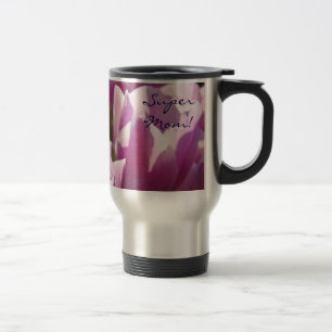 Super Maman ! Tasse à café Fleurs de tulipe violet