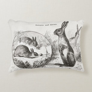 Super mignon coussin réversible lapin vintage!