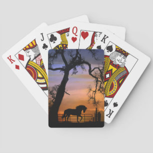 Super mignon Horse et Arbre Cartes de jeu