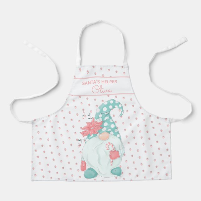 Super Mignon Santa Aide Noël Gnome Pastel Tablier (Recto)