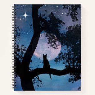Super mignonne Carnet chat et lune