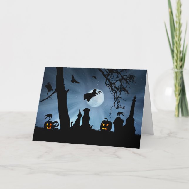 Super mignonne Halloween Chat et Carte Chien (Devant)
