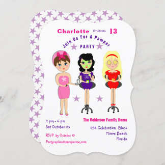 Super mignonne Pamper Party filles Invitations d'a