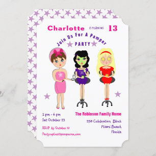 Super mignonne Pamper Party filles Invitations d'a