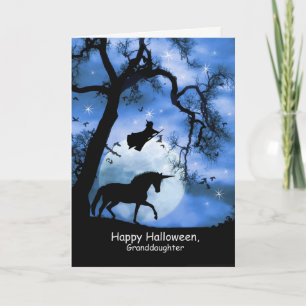Super mignonne sorcière et carte d'Halloween Unico