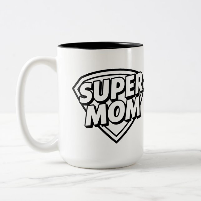 Super Mom Coffee Mug avec Hero Design (Gauche)
