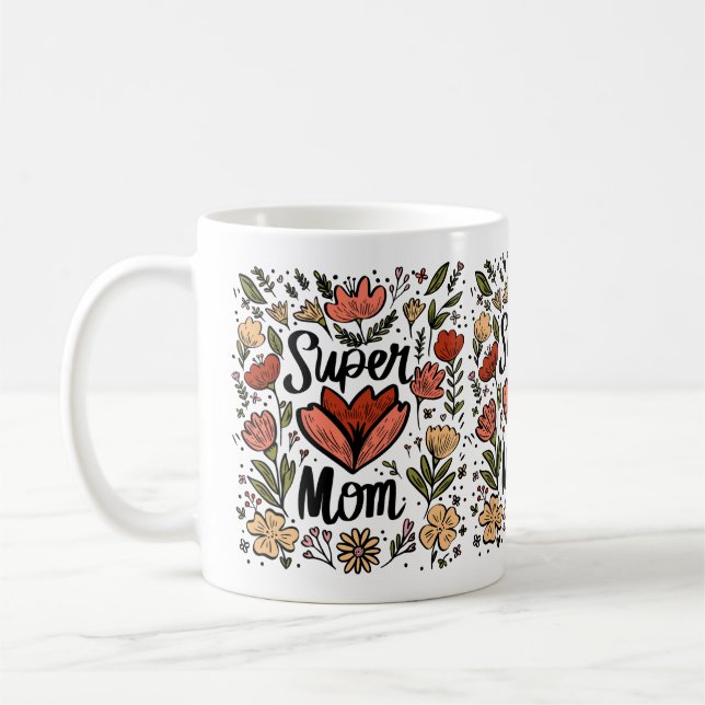 Super Mom Floral Mug (Gauche)