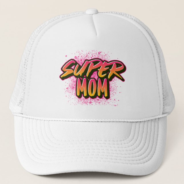 SUPER MOM GRAFFITI INSPIRÉ CASQUETTE DE BASEBALL (Devant)