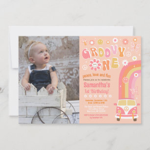Super One Boho Retro 1er Anniversaire Invitations