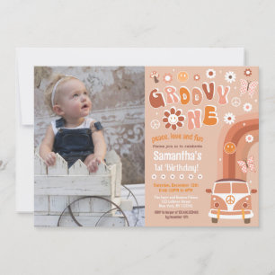 Super One Boho Retro 1er Anniversaire Invitations