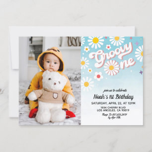 Super One Portrait 1er Anniversaire Invitation